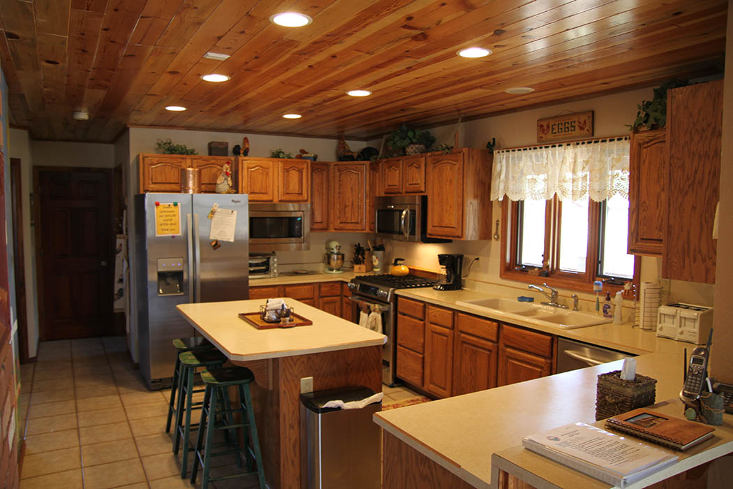 Kitchen with new stainless steel appliances